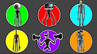 Spin Wheel Monster !! Siren Head vs Chimney Head vs Light Head vs Tv Head vs Eye Ball Head ...