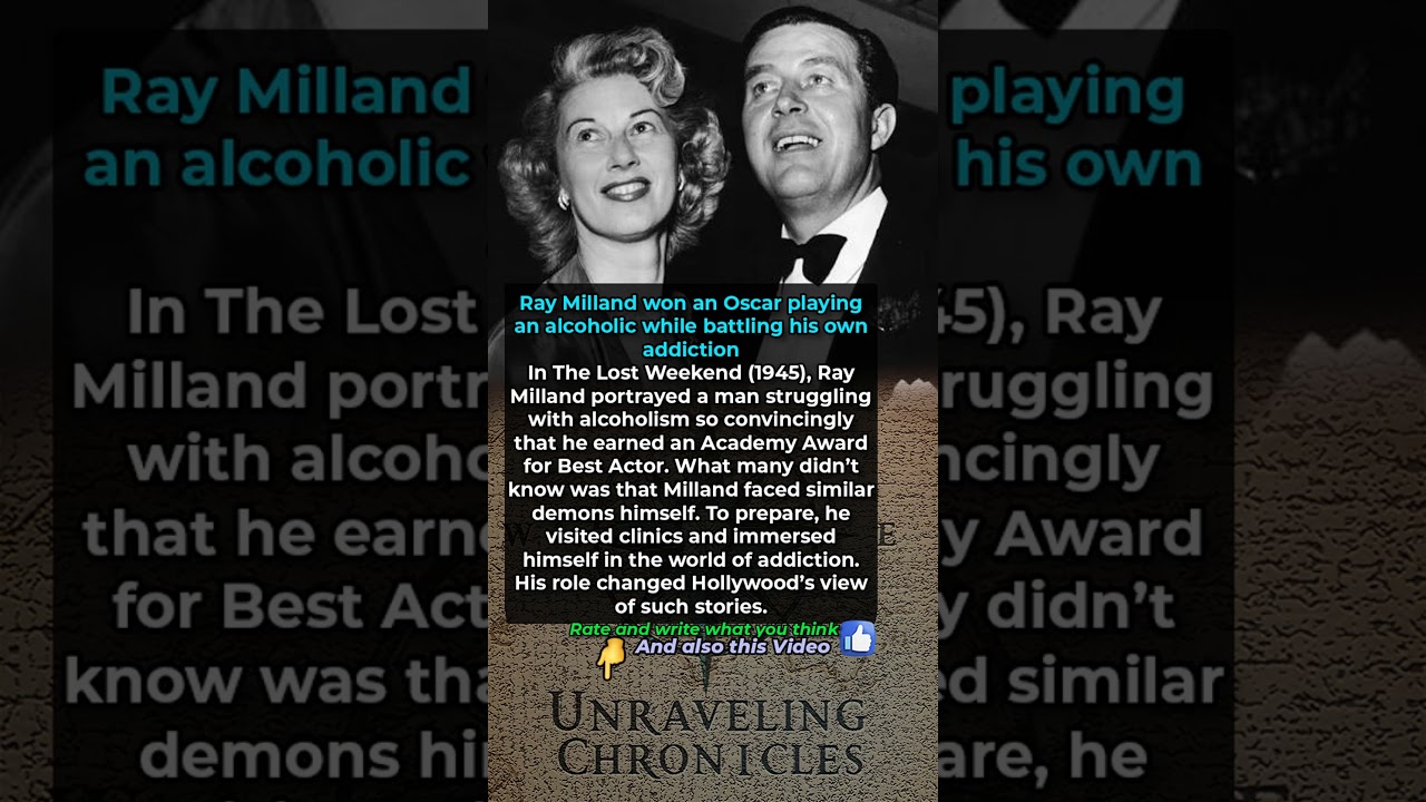 Ray Milland won an Oscar playing an alcoholic while battling his own addiction
