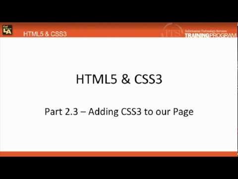 2.3 HTML5 and CSS3: Adding CSS3 to our Page