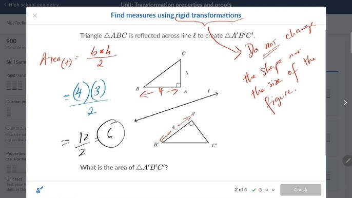 Example reflecting quadrilateral over x axis 