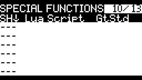 Taranis Q X7 OpenTX Getting Started With Lua Function Scripts