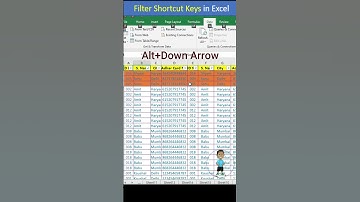 Filter Shortcut Keys in Excel #excel #exceltips #exceltutorial #msexcel #microsoftexcel #shorts