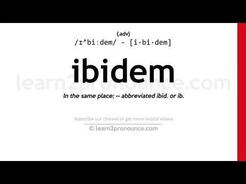 Vídeo: Quin és el significat de ibidem?