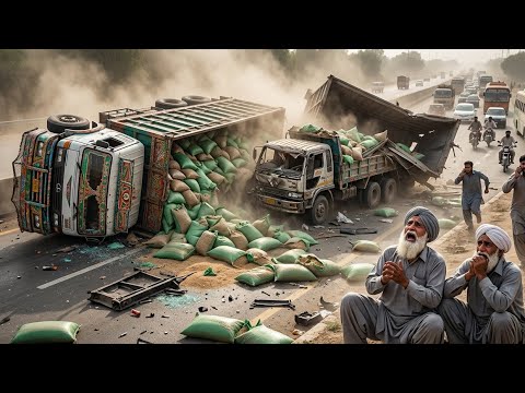 Overloaded Semi Truck Flips at High Speed on Highway – Incredible Fast ...