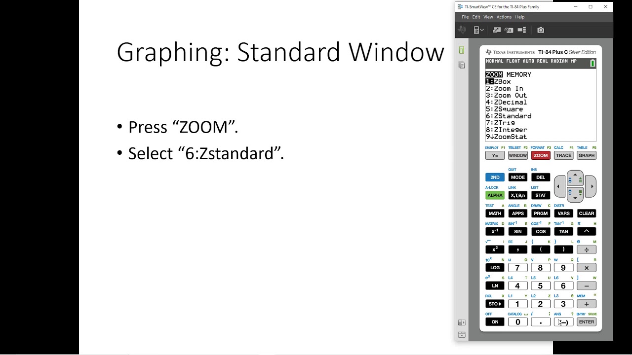 Graphing Standard Window TI 84 Plus YouTube