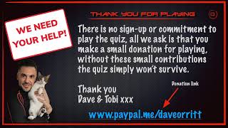 Quizinators: Live Online Virtual Quiz - Quiz 101   (Entry form in description.)