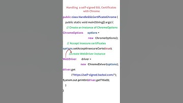 Handling  a self-signed SSL Certificates with Chrome || Automation Testing || Selenium Java