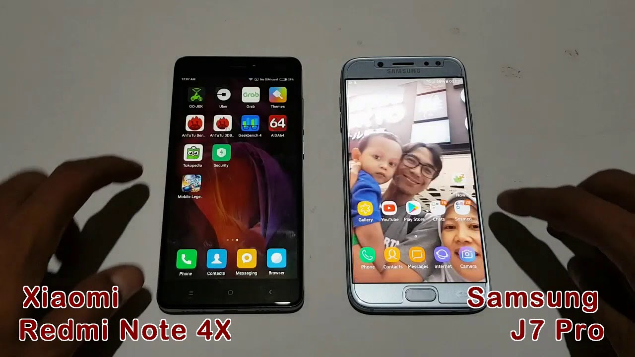 Xiaomi Redmi Note 4x Vs Samsung J7 Pro Antutu Geekbench 4 Camera Youtube