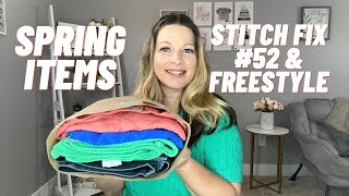 Stitch Fix Unboxing &amp; Try On | April 2024| Spring Arrivals &amp; Freestyle | Stitch Fix #52
