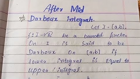 Darboux Integral| Darboux Integral In Real Analysis-2 #versalearnhub #2024 #DarbouxIntegral