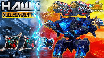 War Robots Hawk Nucleon Quarker Gameplay | WR Hawk Nerf Gameplay With NERFED WEAPONS NUCLEON/QUARKER