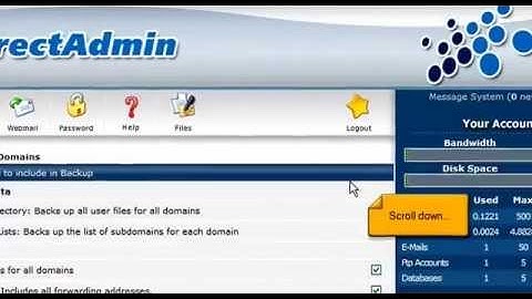 How to backup your files in DirectAdmin