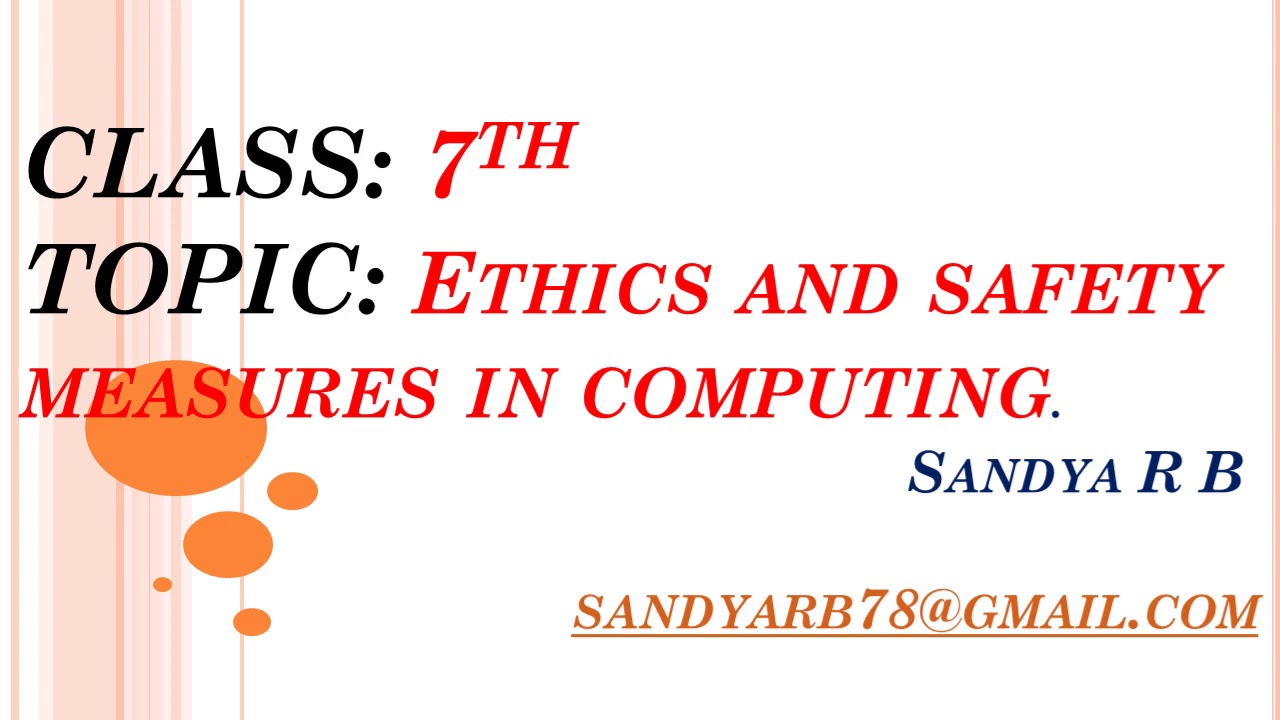 Ethics and safety measures on computing part1 YouTube