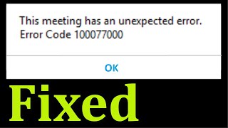 ZOOM Cloud Meeting - This Meeting Has An Unexpected Error.  Error Code - 100077000 Android & Ios screenshot 3