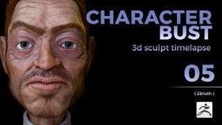 3D Character Bust | ZBrush 3D Sculpt Timelapse | pt 05