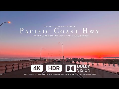 POV Driving Tour California Pacific Coast Highway 1 From Laguna Beach to San Diego [HDR 4K 60FPS]