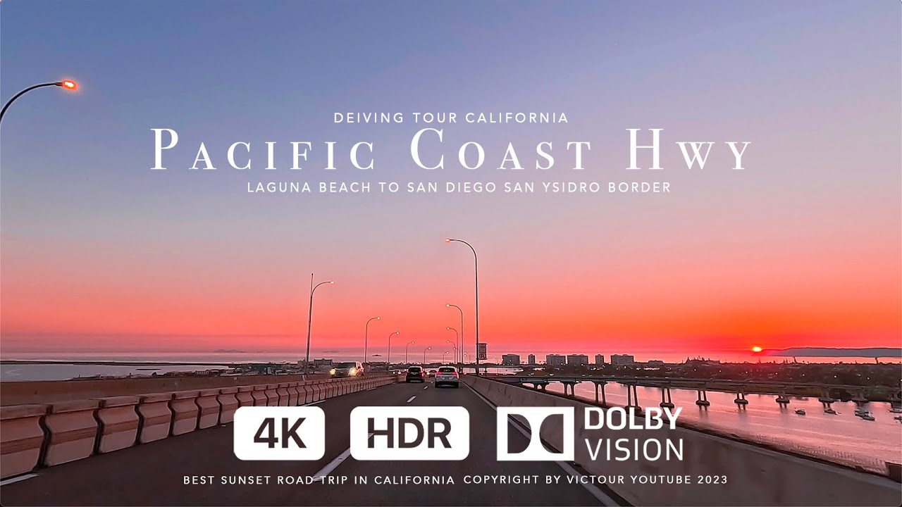 POV Driving Tour California Pacific Coast Highway 1 From Laguna Beach to San Diego [HDR 4K 60FPS]
