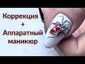 Коррекция ногтей + Аппаратный маникюр и Паук из Страз