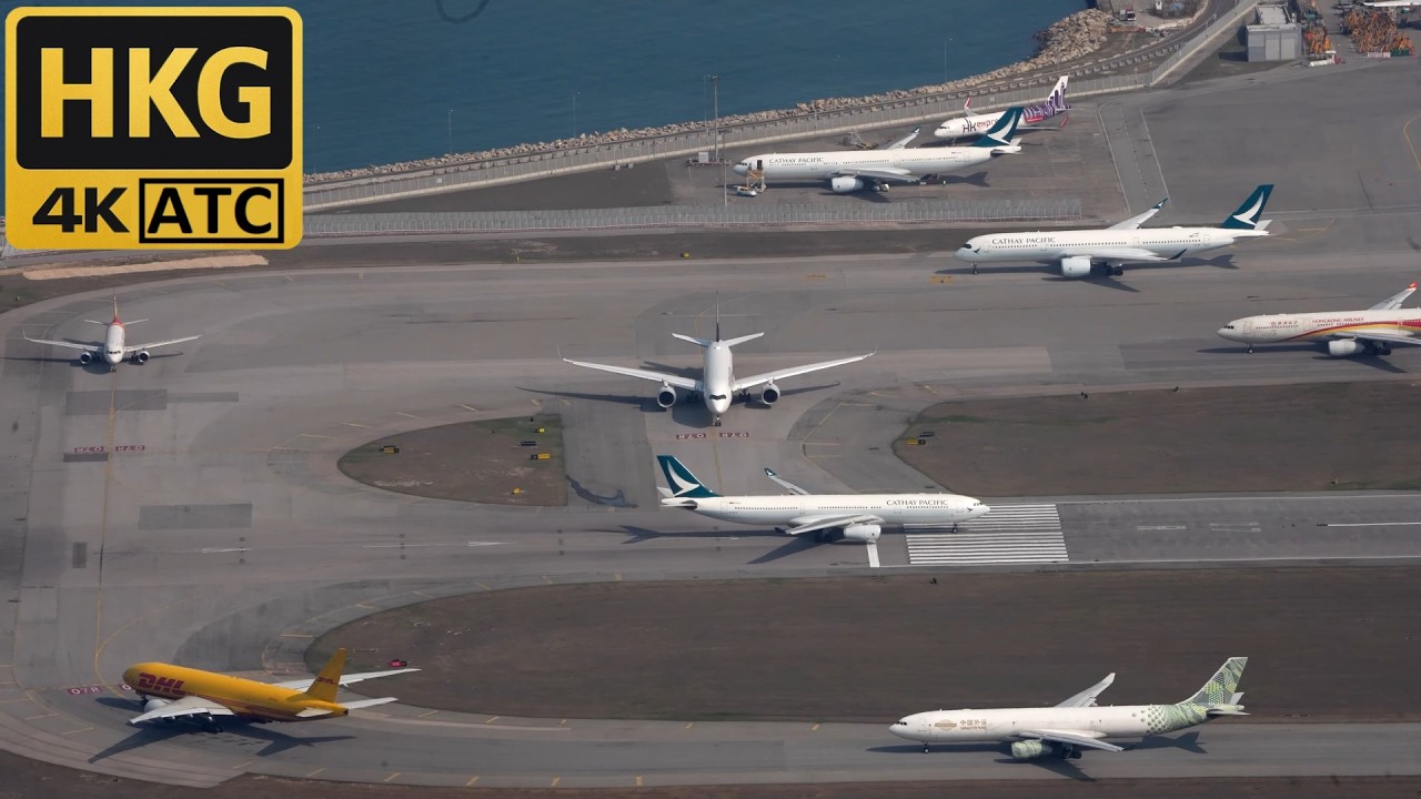 Best Plane Spotting Location at Hong Kong Airport with ATC Cathay A350 777 Singapore Airlines