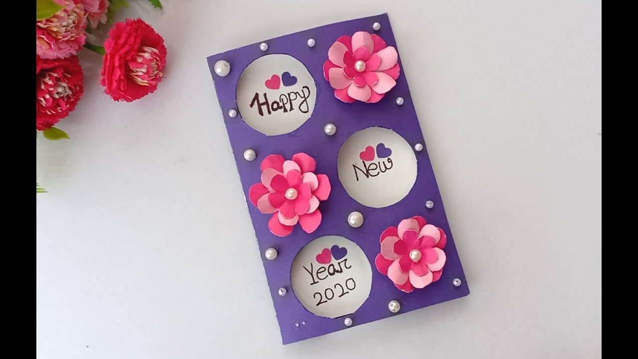 Beautiful Handmade Happy New Year 2020 Card Idea Diy Greeting Cards For New Year Youtube