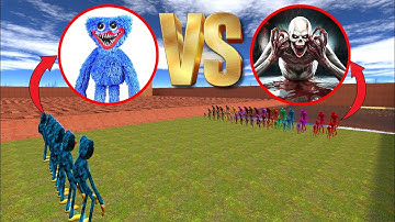 SCP 096 All Colors vs  Huggy Wuggy Army! In Garry