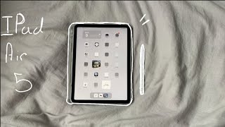 Unboxing ipad air 5 (space grey) + apple pencil | accessories and setup ♡