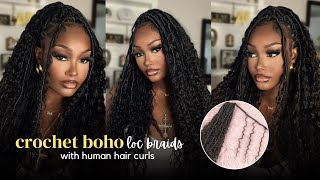 HOW TO: Pre-looped Crochet Boho Lock Braids With Human Hair Curls ft. LockBraids