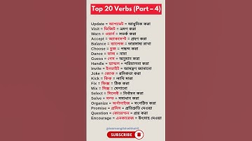 Top 20 Spoken English Verbs with Bangla (Part 4) – Practice Daily‎  #shortvideo #shorts