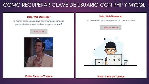 Como Recuperar clave de usuario en un Sistema con PHP y Mysql