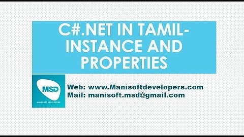 C#.Net in Tamil Part 55 - Instance and Properties