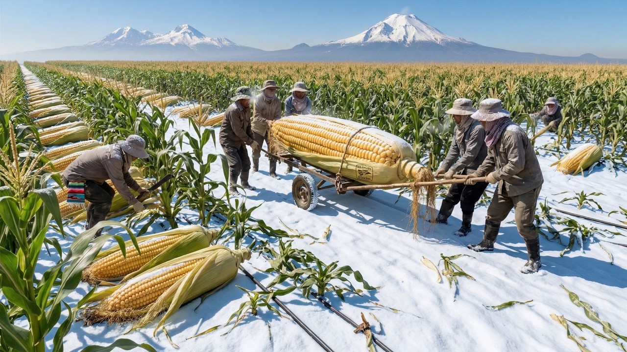 Sembraron maíz durante el duro invierno mexicano  Los resultados fueron sorprendentes