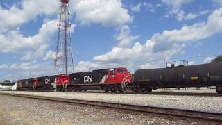 CN 2009 Standard Cab C40-8 trails on Canadian National Freight Train