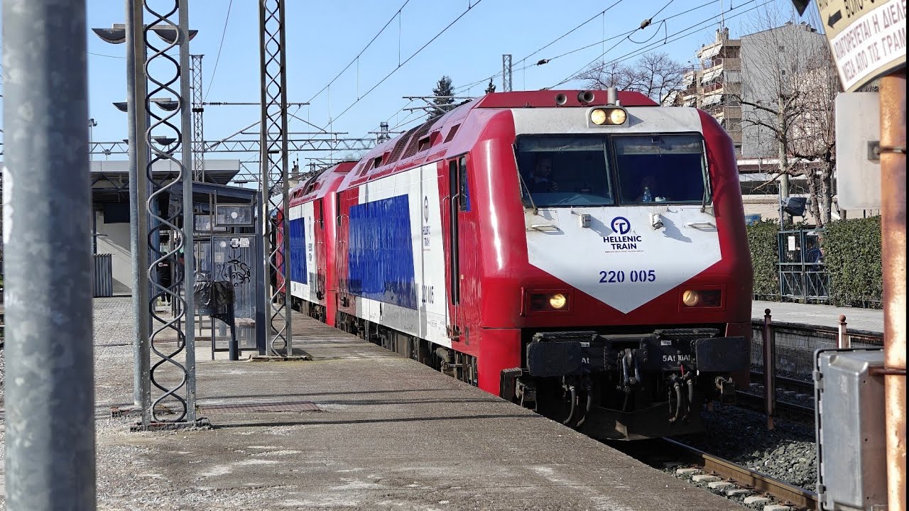 Intercity 50 (Athens-Thessaloniki) in 3 stations (Oinoi,Leianokladi and Larissa) 16/02/2026