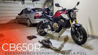 COLOCANDO ESCAPAMENTO ESPORTIVO ATALLA FULL NA CB650R