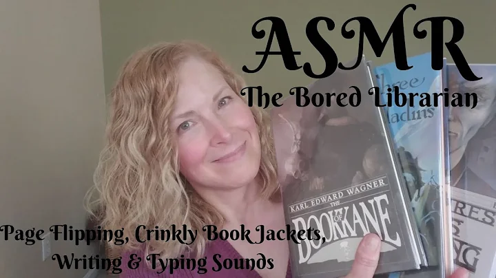 ASMR 📚 Bored Librarian 📚 Crinkly Book Jackets | Page Flipping | Unintelligible Whispers | Typing