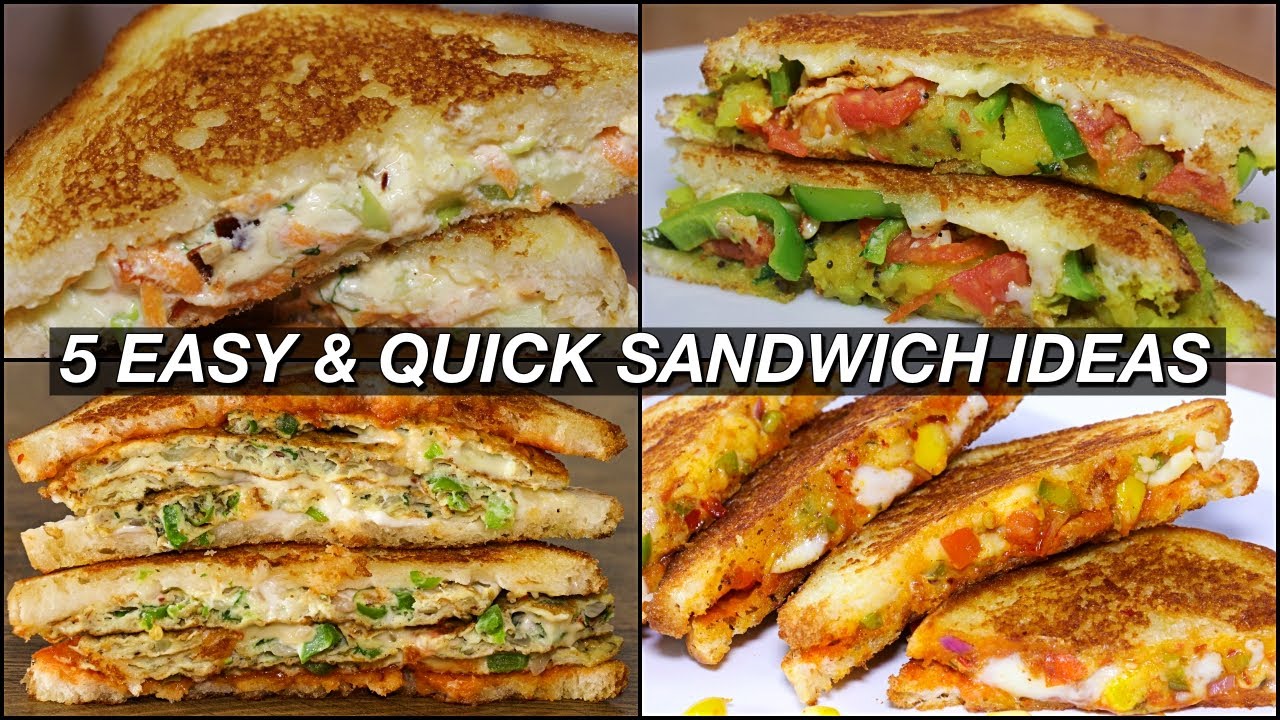 5 Easy & Tasty Sandwich Recipes - Quick Breakfast Ideas | Kanak