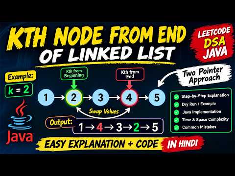 Kth Node from End of Linked List | Two Pointer Approach | Java DSA