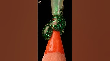 Pencil and Glitter Glue ASMR Close up Macro #satisfying  #shorts  #closeup #macro #asmr