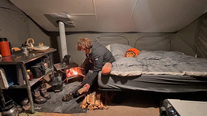 My FIRST REAL BED in 4 YEARS! - Off Grid Hot Tent ...