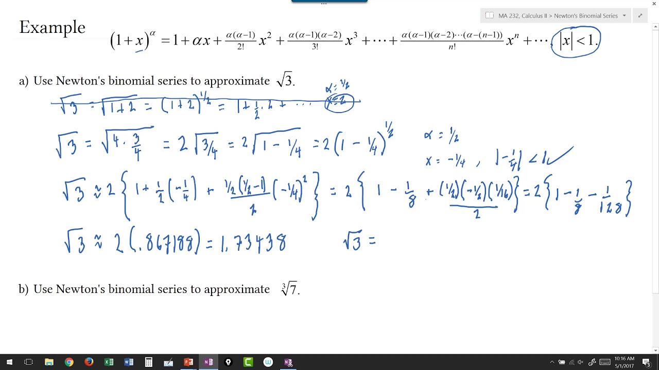 Taylor Series    Newton's Binomial Series