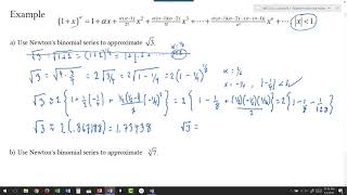 Taylor Series    Newton's Binomial Series