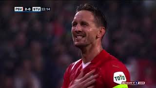 UEFA Champions League. L. de Jong goal (PSV 2:0 Sturm)