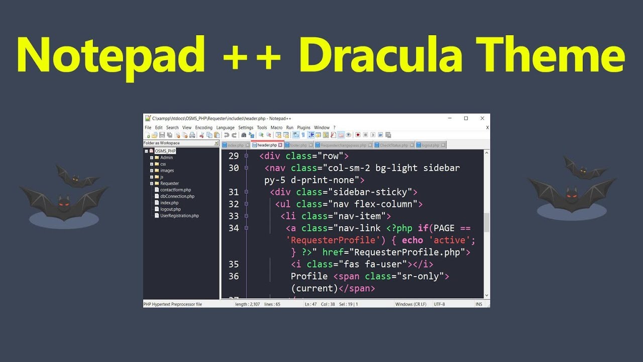 Notepad++ - Dracula Theme