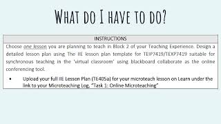 Online Microteaching Process for TE4 in 2022