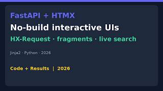Build Interactive UIs with FastAPI + HTMX (2026) News