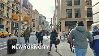 NEW YORK CITY - Manhattan Winter Season, 5th Avenue, Broadway and Union Square, Travel, USA, 4K