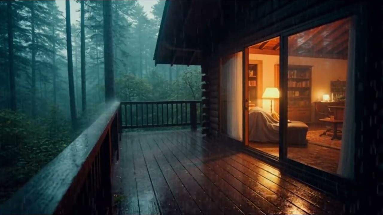 Gentle Rain at a Forest Cabin at Night | 3 Hours | Where Sound Stays