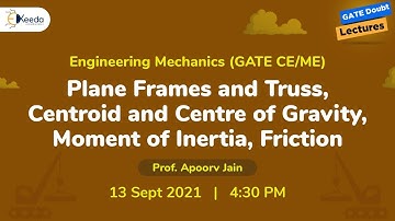 Engineering Mechanics - Plane Frames and Truss, Centroid and Centre of Gravity, Moment of Inertia