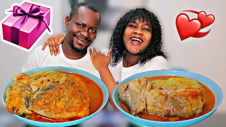 SURPRISING MY WIFE WITH THIS TO SEE HER REACTION | FUFU WITH FISH PEPPER SOUP MUKBANG