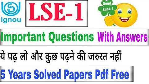 Lse 1 most important questions